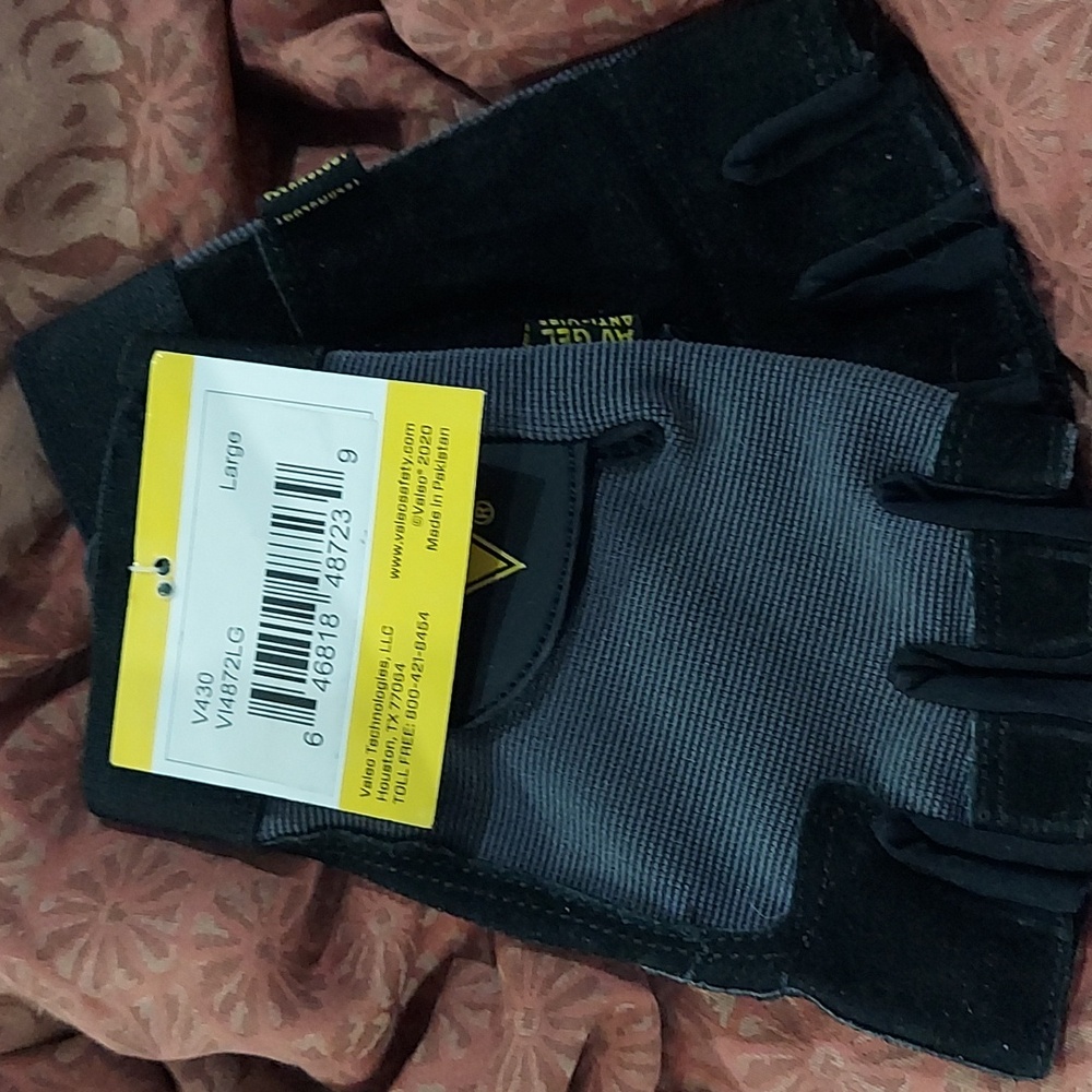 VALEO V430 Split leather protective gloves cowhide leather palm and gel pad L